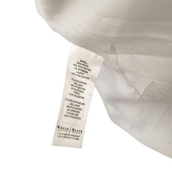 White House Black Market 52% Wool Grey Blazer Jacket Size: 12P - Picture 10 of 10